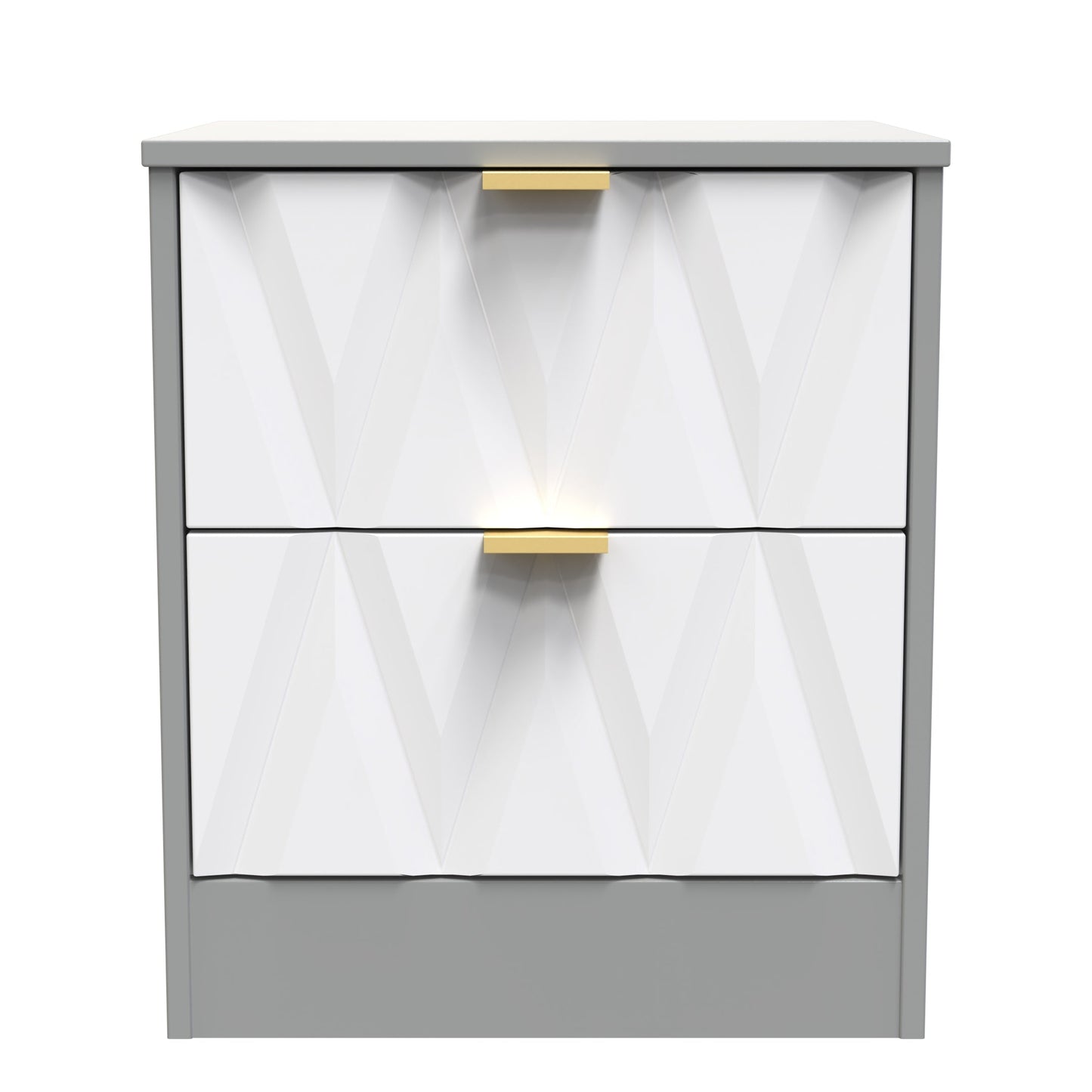 Las Vegas F Bedside Table Grey 2 Drawers 40cm