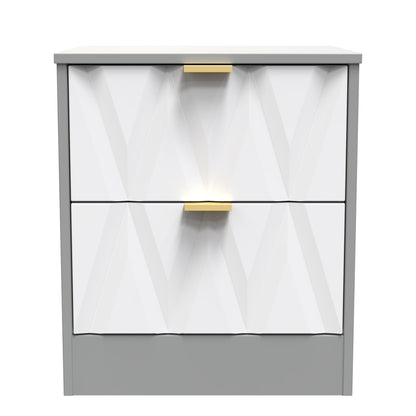 Las Vegas F Bedside Table Grey 2 Drawers 40cm