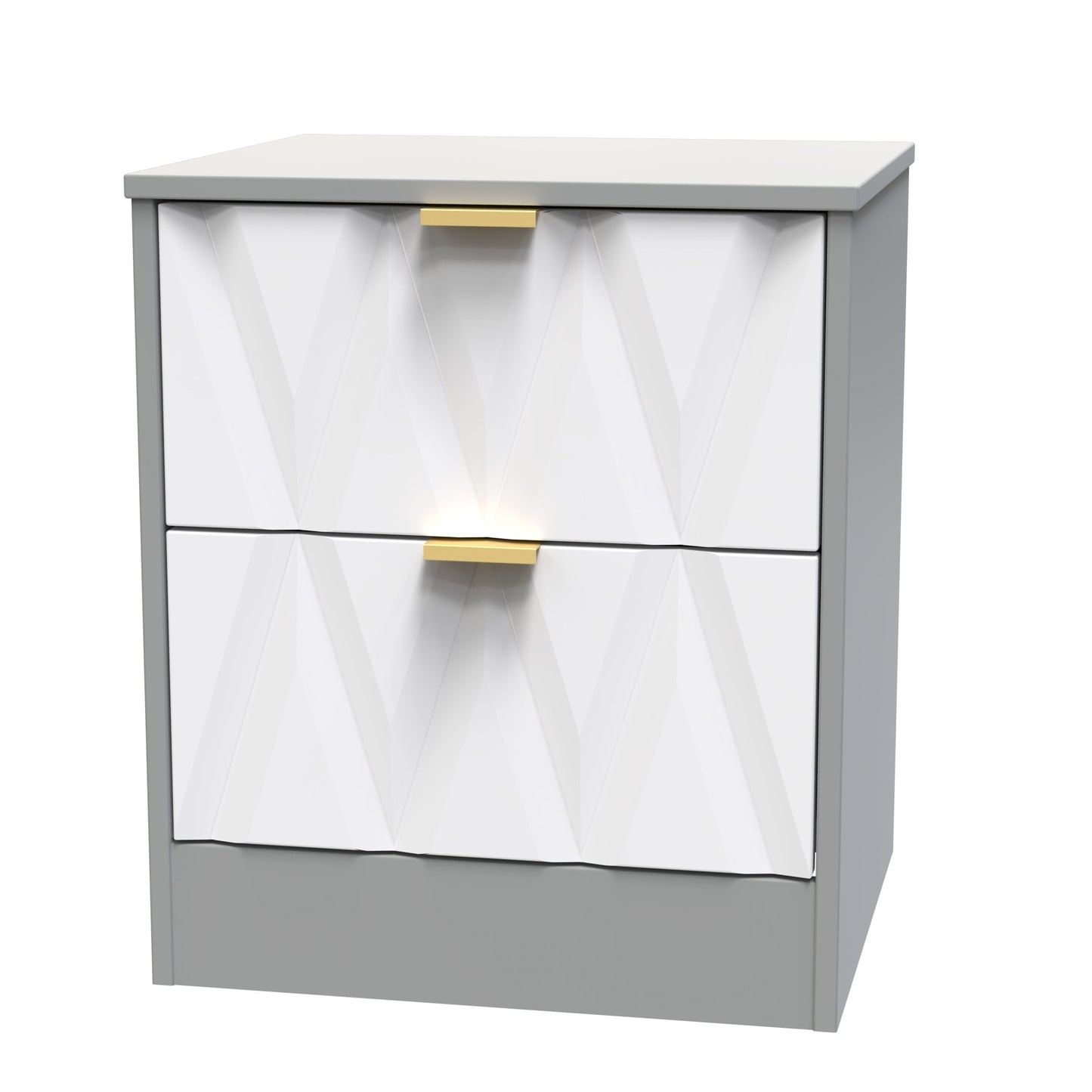 Las Vegas F Bedside Table Grey 2 Drawers 40cm
