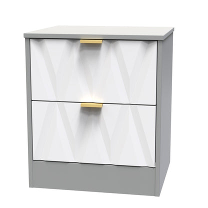 Las Vegas F Bedside Table Grey 2 Drawers 40cm
