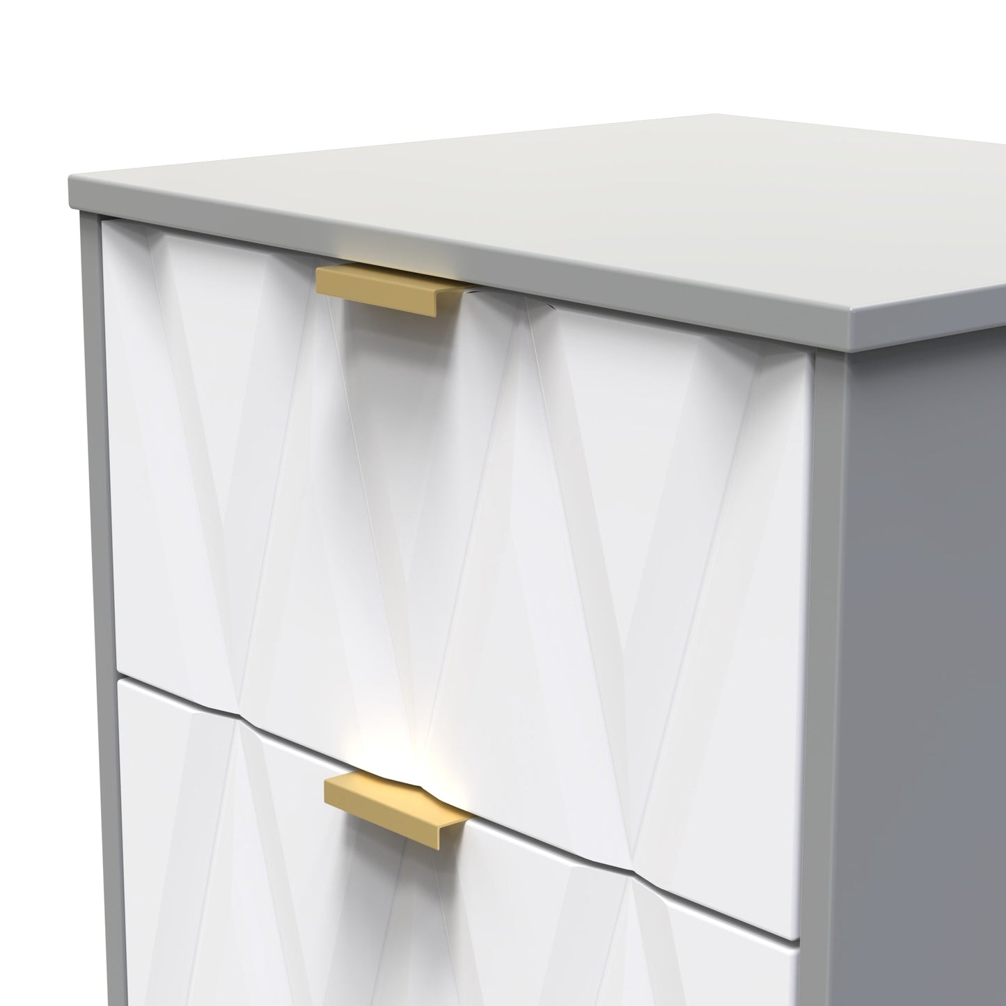 Las Vegas F Bedside Table Grey 2 Drawers 40cm