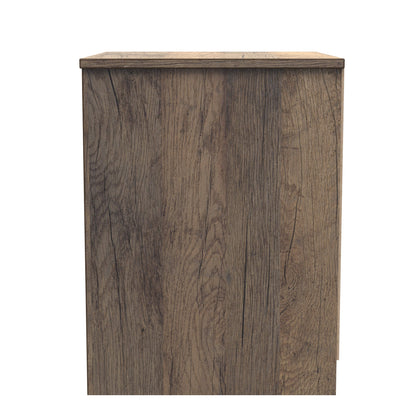 Las Vegas F Bedside Table White & Oak 2 Drawers 53cm