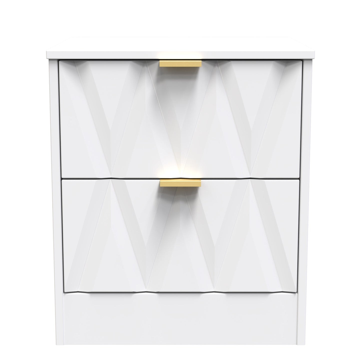 Las Vegas F Bedside Table White 2 Drawers 53cm