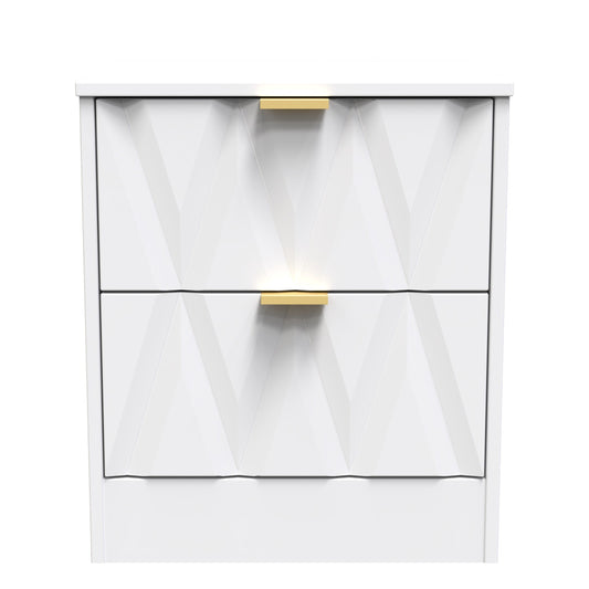 Las Vegas F Bedside Table White 2 Drawers 53cm