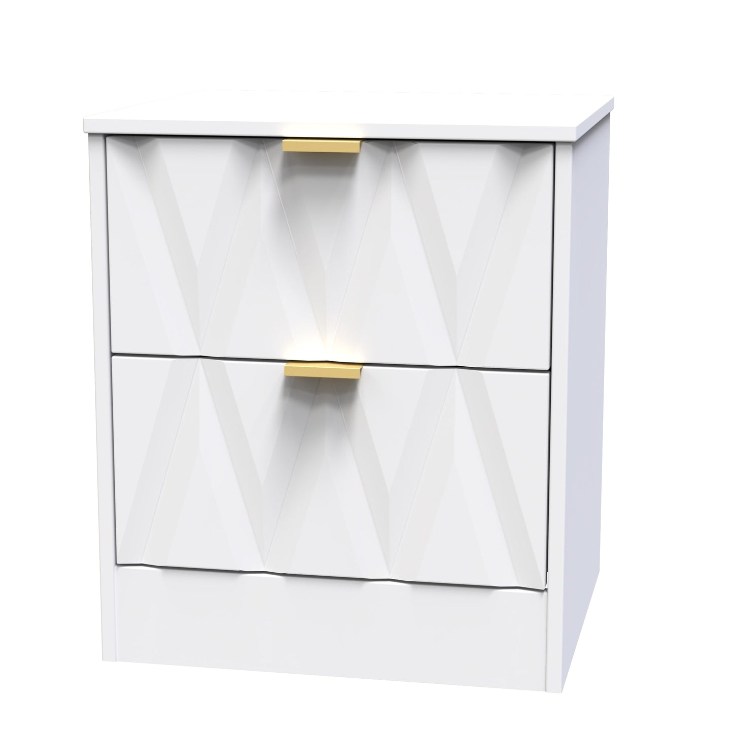 Las Vegas F Bedside Table White 2 Drawers 53cm
