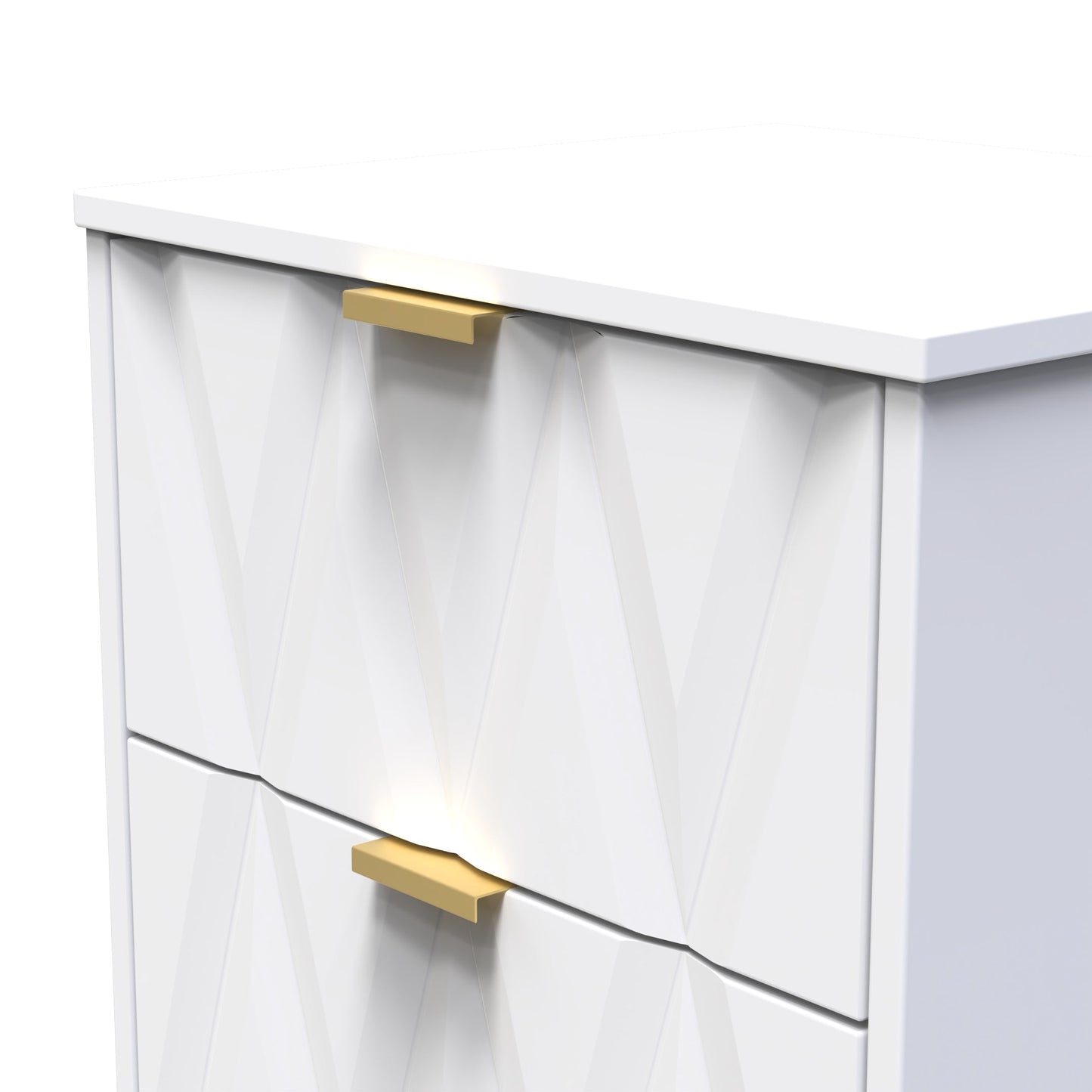 Las Vegas F Bedside Table White 2 Drawers 53cm