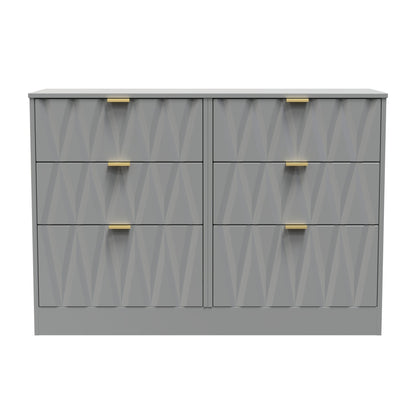 Las Vegas F Large Chest of Drawers Grey 6 Drawers 115cm