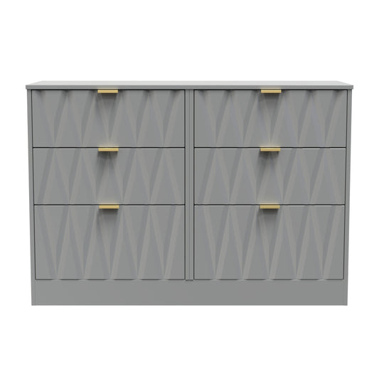 Las Vegas F Large Chest of Drawers Grey 6 Drawers 115cm