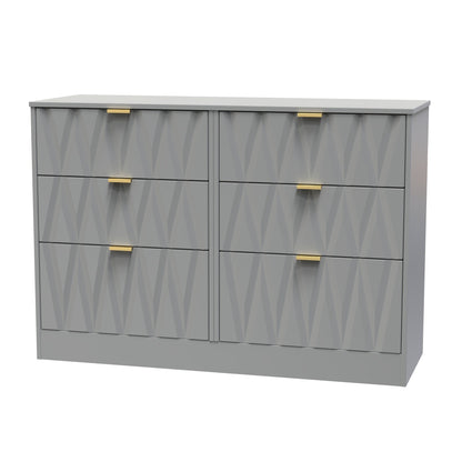 Las Vegas F Large Chest of Drawers Grey 6 Drawers 115cm