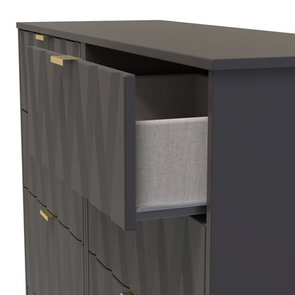 Las Vegas F Large Chest of Drawers Dark Grey 6 Drawers 115cm