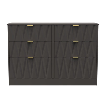 Las Vegas F Large Chest of Drawers Dark Grey 6 Drawers 115cm