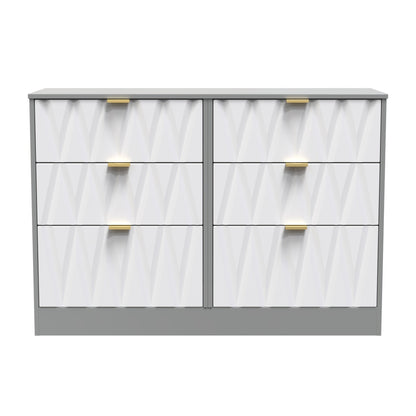 Las Vegas F Large Chest of Drawers Grey 6 Drawers 40cm