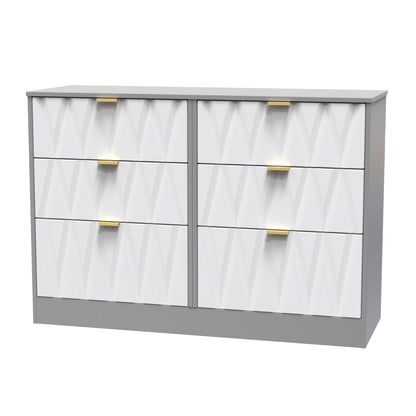 Las Vegas F Large Chest of Drawers Grey 6 Drawers 40cm