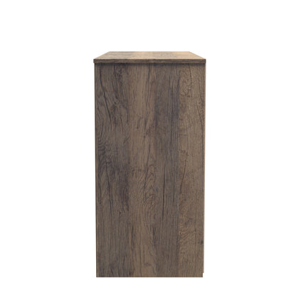 Las Vegas F Large Chest of Drawers White & Oak 6 Drawers 115cm