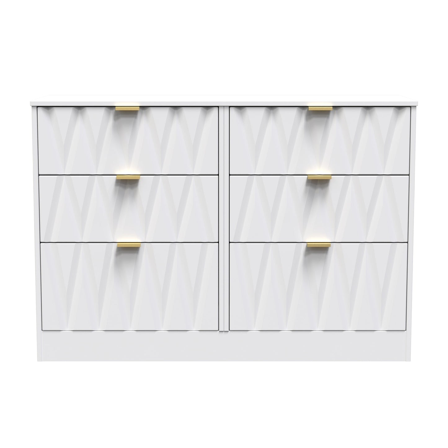 Las Vegas F Large Chest of Drawers White 6 Drawers 115cm