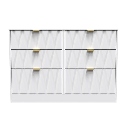 Las Vegas F Large Chest of Drawers White 6 Drawers 115cm