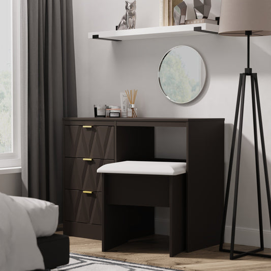 Las Vegas F Desk Dark Grey 3 Drawers 97cm