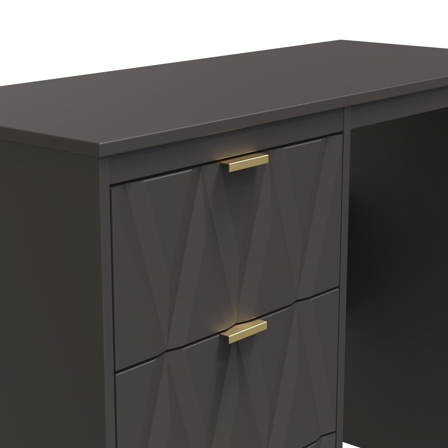 Las Vegas F Desk Dark Grey 3 Drawers 97cm