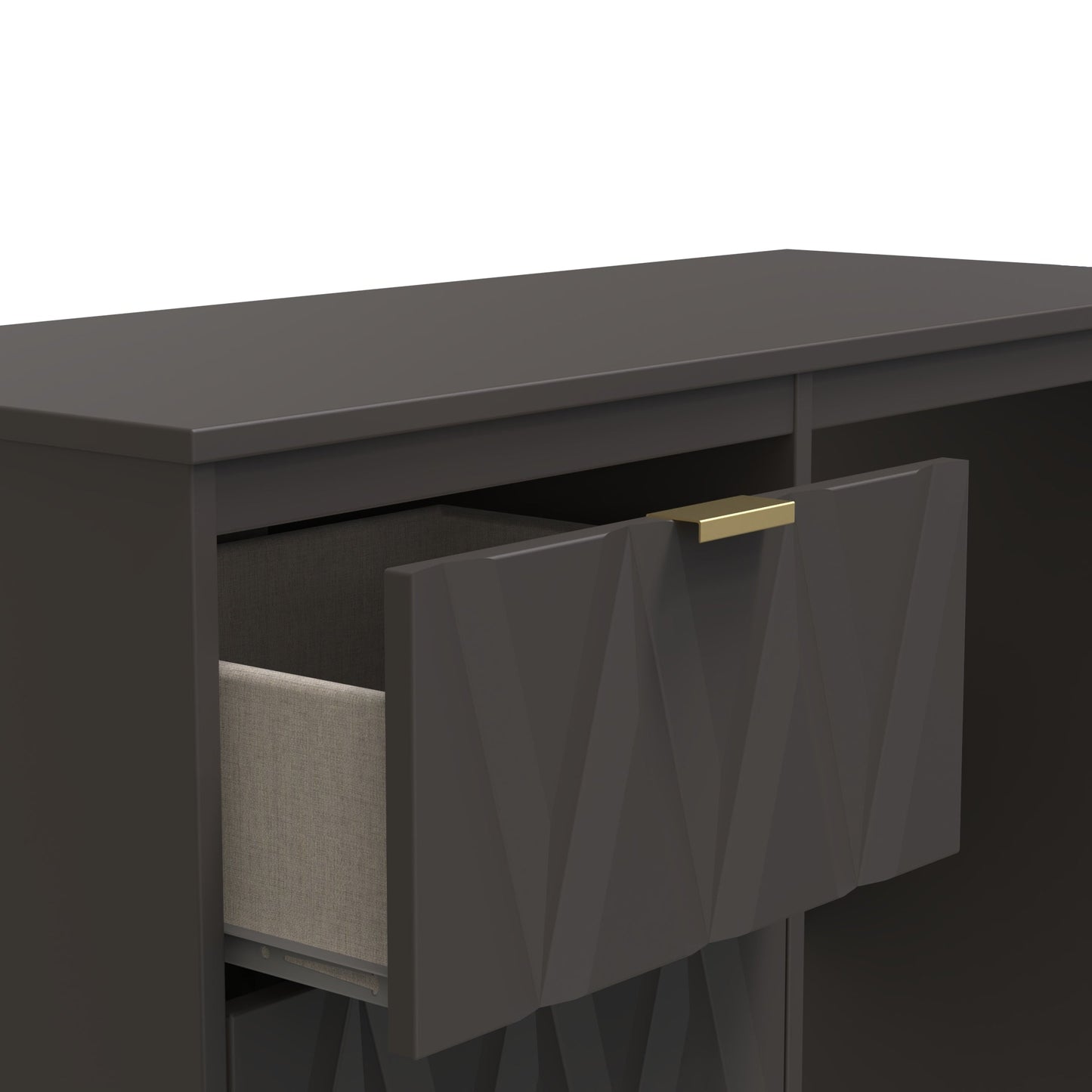 Las Vegas F Desk Dark Grey 3 Drawers 97cm