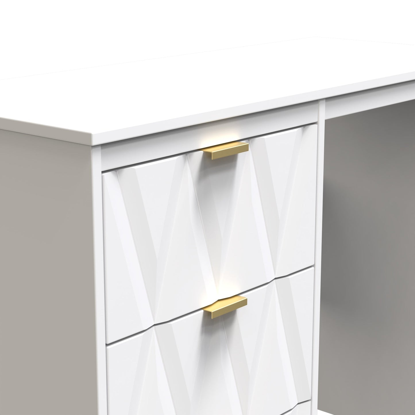 Las Vegas F Desk White 3 Drawers 97cm