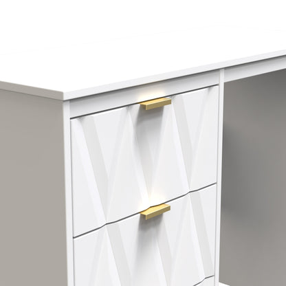 Las Vegas F Desk White 3 Drawers 97cm