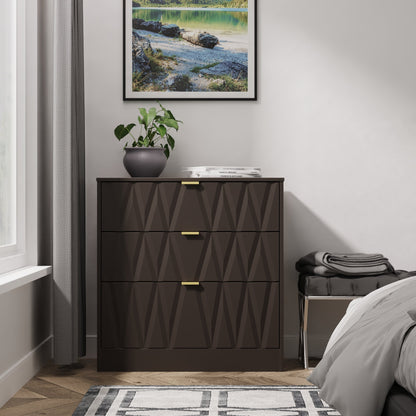 Las Vegas F Chest of Drawers Dark Grey 3 Drawers 80cm