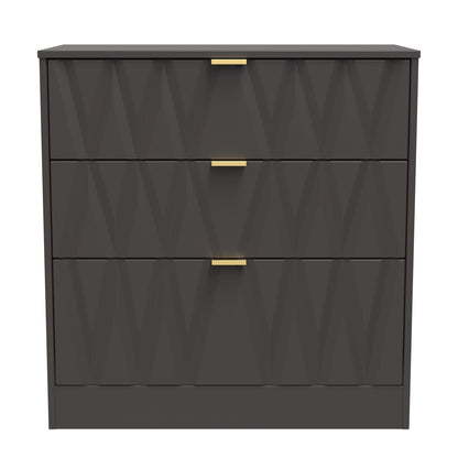 Las Vegas F Chest of Drawers Dark Grey 3 Drawers 80cm