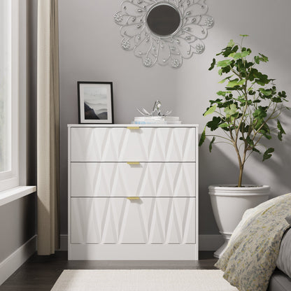 Las Vegas F Chest of Drawers White 3 Drawers 80cm