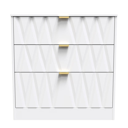 Las Vegas F Chest of Drawers White 3 Drawers 80cm