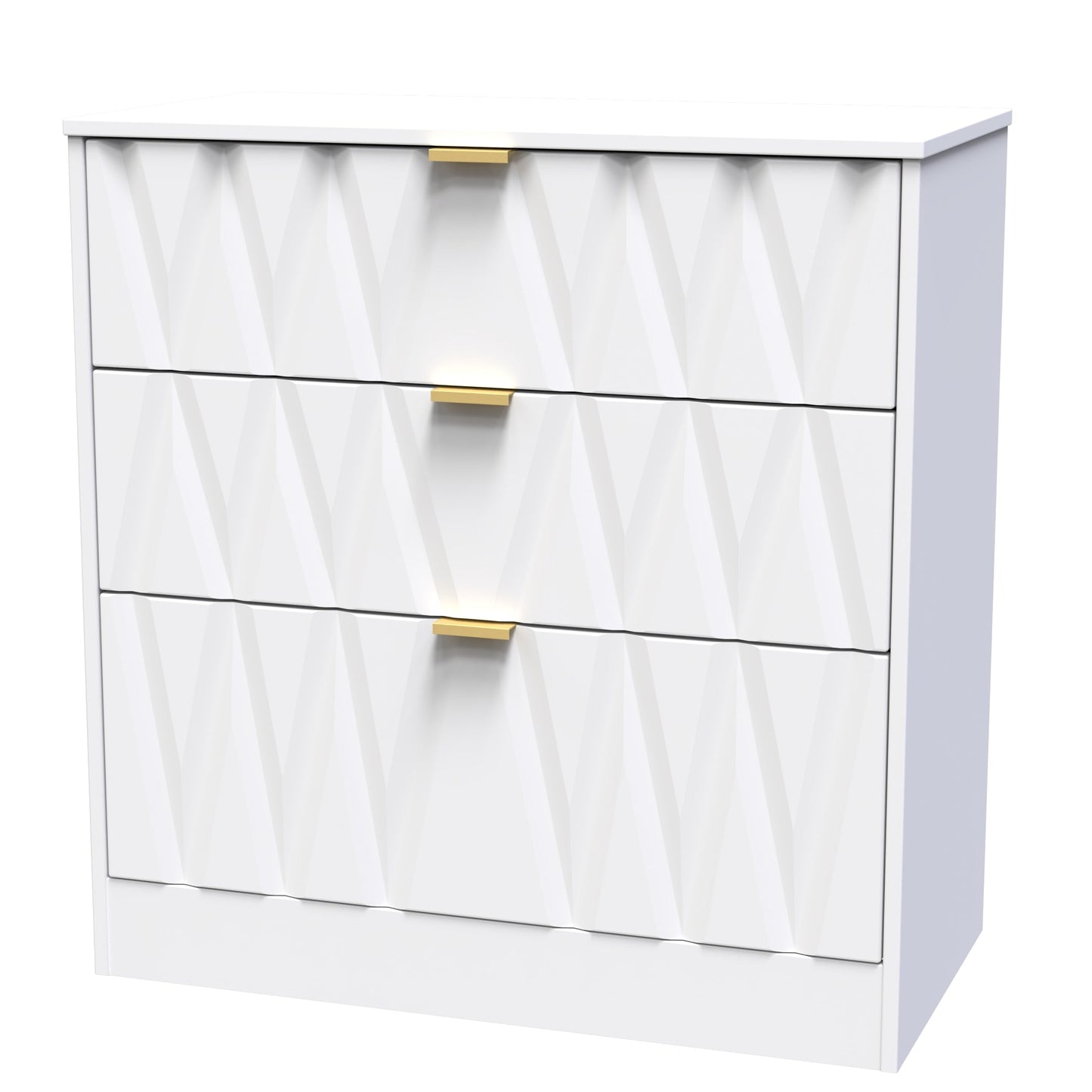 Las Vegas F Chest of Drawers White 3 Drawers 80cm