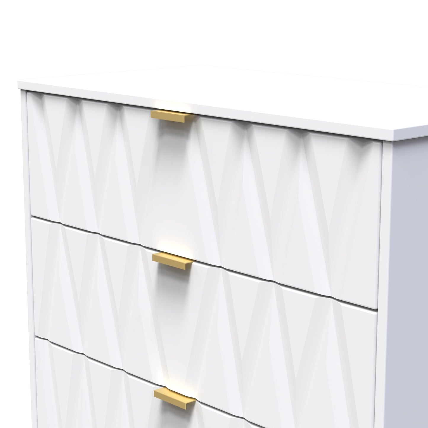 Las Vegas F Chest of Drawers White 3 Drawers 80cm