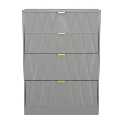 Las Vegas F Tall Chest of Drawers Grey 4 Drawers 107cm