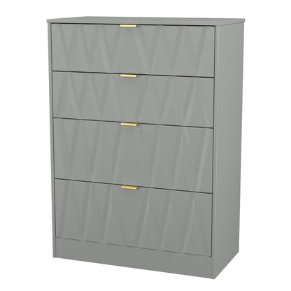 Las Vegas F Tall Chest of Drawers Grey 4 Drawers 107cm