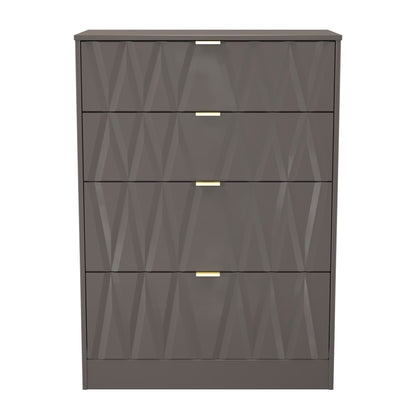 Las Vegas F Tall Chest of Drawers Dark Grey 4 Drawers 107cm