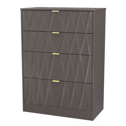 Las Vegas F Tall Chest of Drawers Dark Grey 4 Drawers 107cm