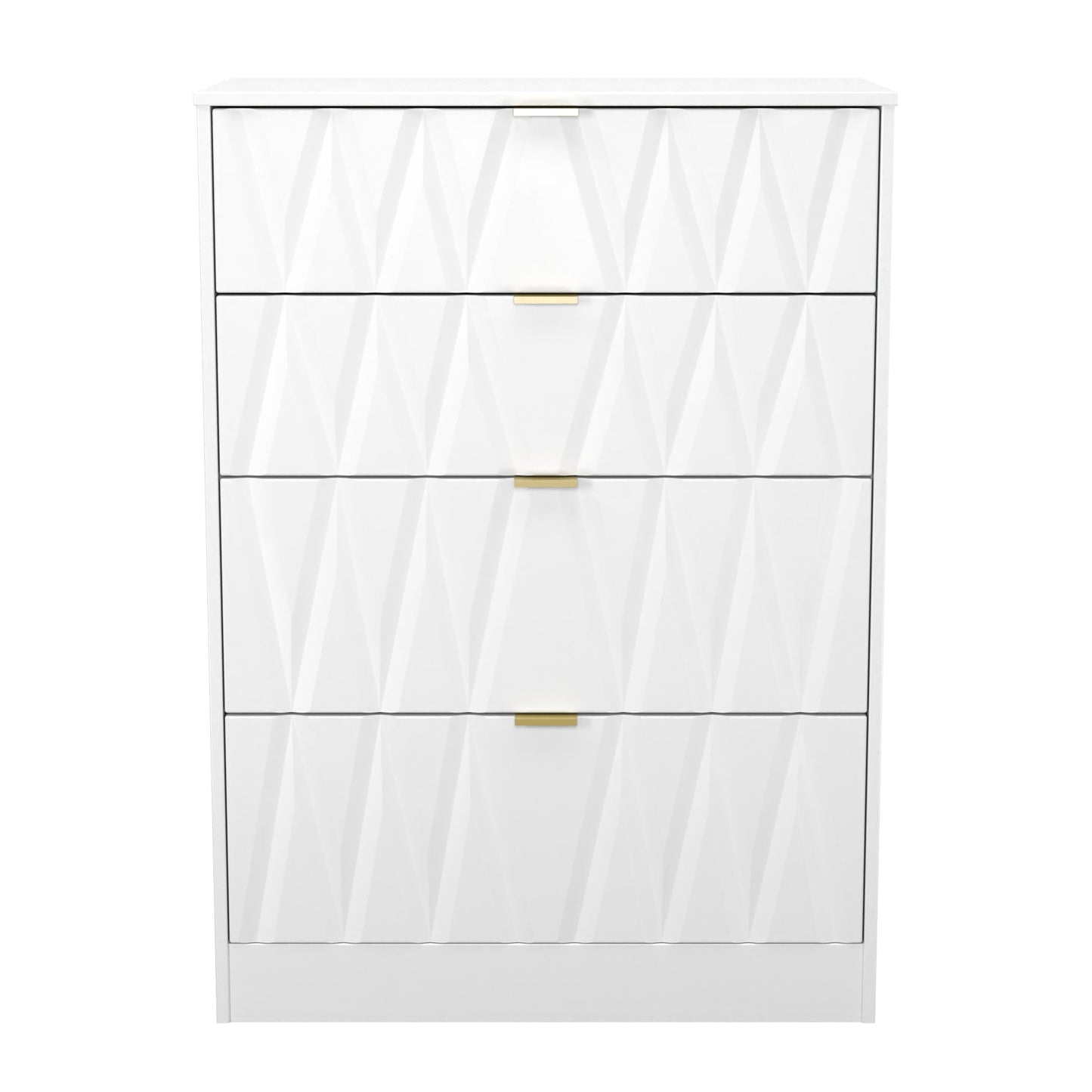 Las Vegas F Tall Chest of Drawers White 4 Drawers 107cm