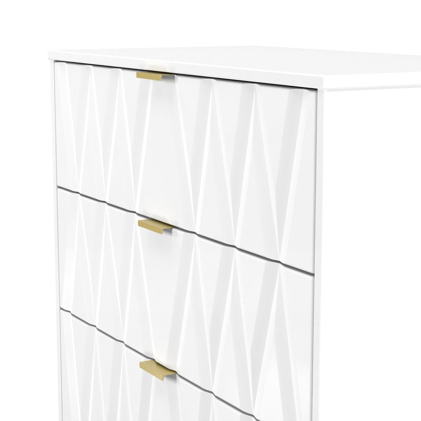 Las Vegas F Tall Chest of Drawers White 4 Drawers 107cm