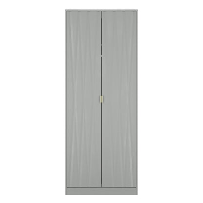 Las Vegas F Tall Wardrobe Grey 2 Doors 1 Shelf 77cm
