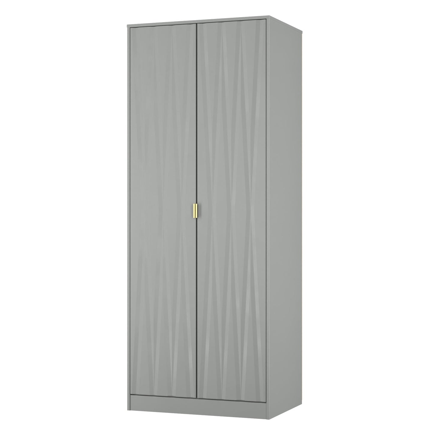 Las Vegas F Tall Wardrobe Grey 2 Doors 1 Shelf 77cm