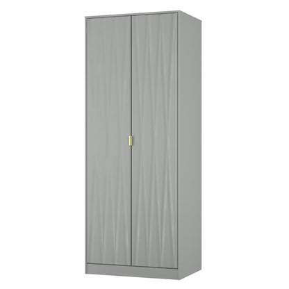 Las Vegas F Tall Wardrobe Grey 2 Doors 1 Shelf 77cm
