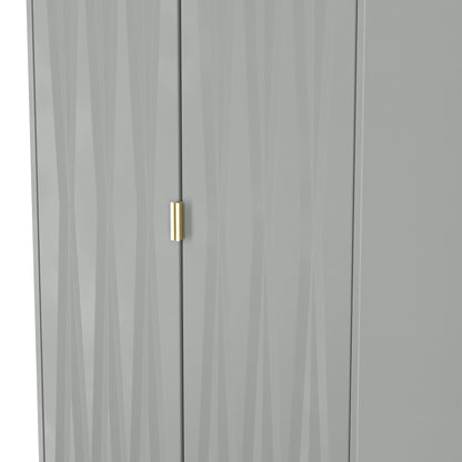 Las Vegas F Tall Wardrobe Grey 2 Doors 1 Shelf 77cm