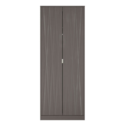 Las Vegas F Tall Wardrobe Dark Grey 2 Doors 1 Shelf 198cm