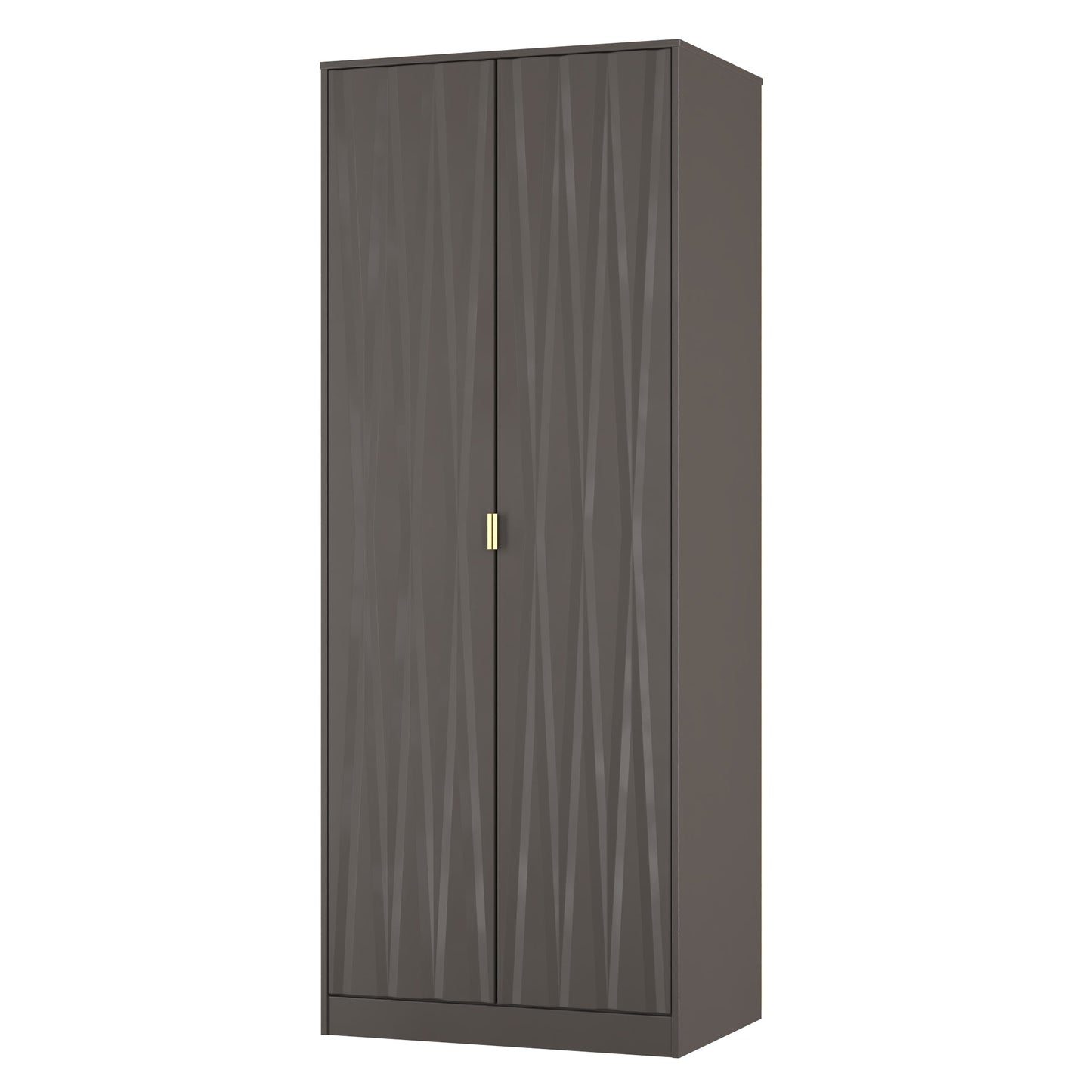 Las Vegas F Tall Wardrobe Dark Grey 2 Doors 1 Shelf 198cm