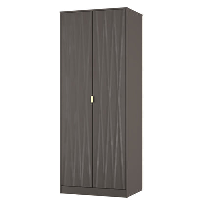 Las Vegas F Tall Wardrobe Dark Grey 2 Doors 1 Shelf 198cm