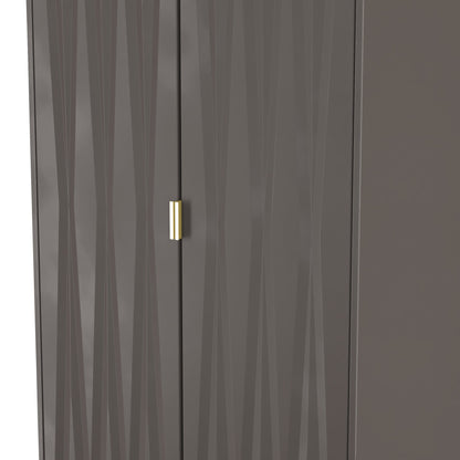 Las Vegas F Tall Wardrobe Dark Grey 2 Doors 1 Shelf 198cm