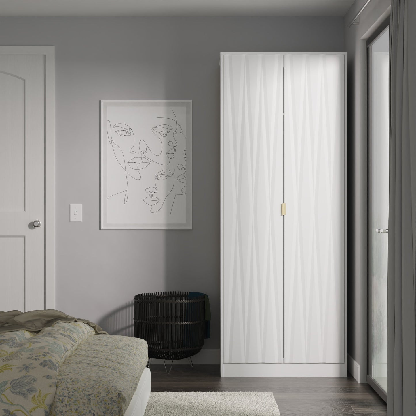 Las Vegas F Tall Wardrobe White 2 Doors 1 Shelf 198cm