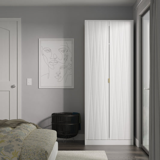 Las Vegas F Tall Wardrobe White 2 Doors 1 Shelf 198cm