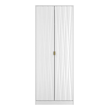 Las Vegas F Tall Wardrobe White 2 Doors 1 Shelf 198cm