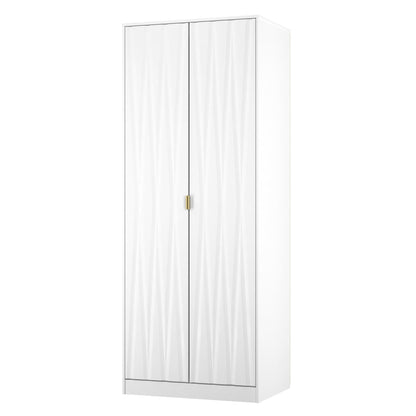Las Vegas F Tall Wardrobe White 2 Doors 1 Shelf 198cm