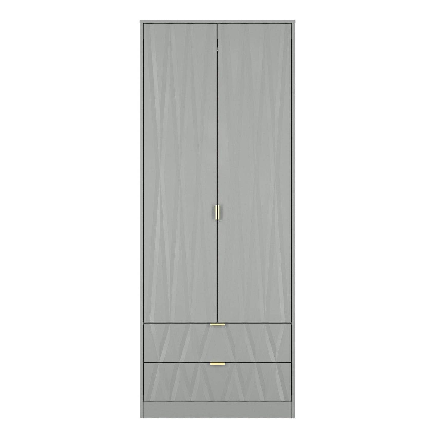 Las Vegas F Tall Wardrobe Grey 2 Doors 2 Drawers 77cm